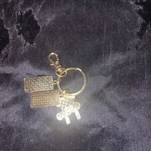 Silver Keychain with Geometric Charms